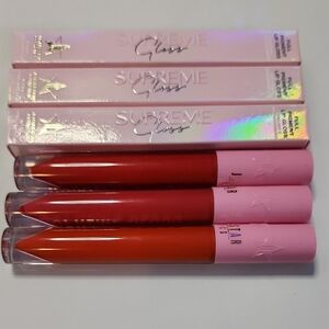 3 Pack Supreme Gloss Lip Gloss Set - Red and Orange